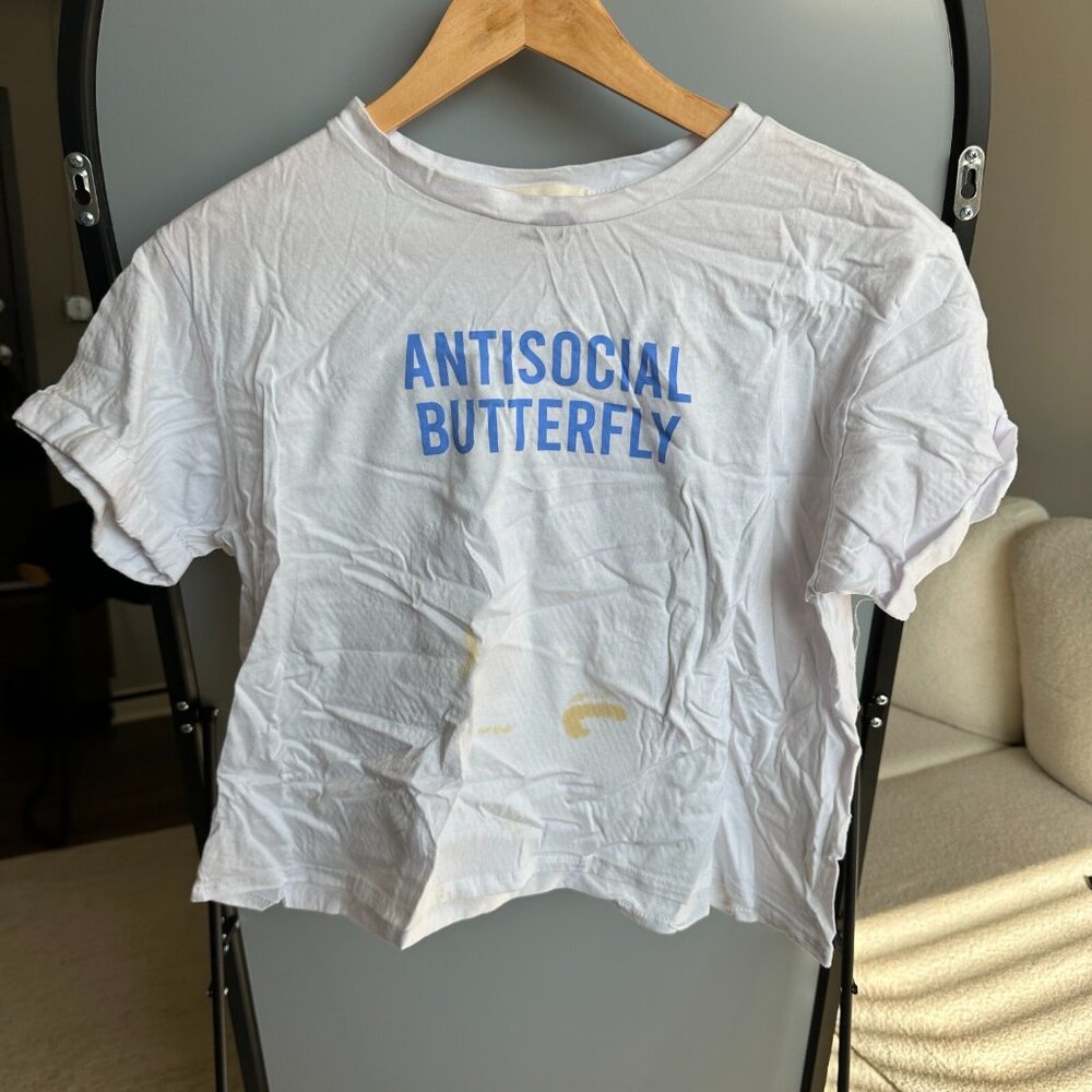 French Pastry Women's white crop top size XL